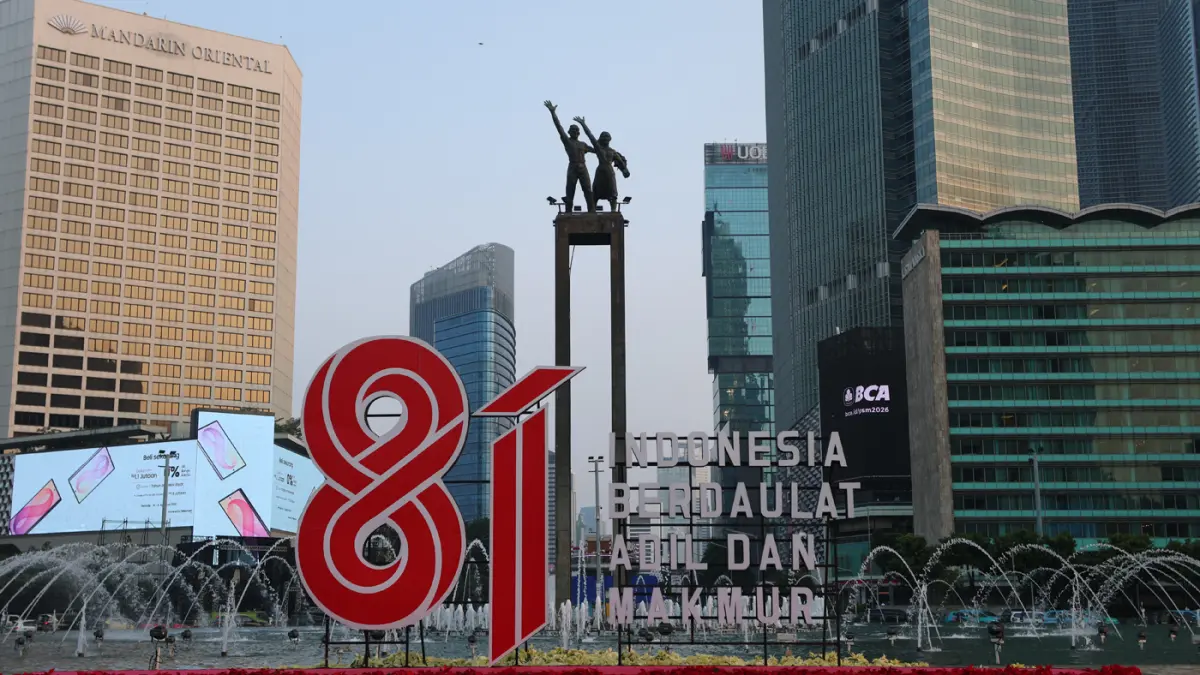Landmark HUT ke-81 RI Hiasi Kawasan Bundaran HI Jakarta - Image