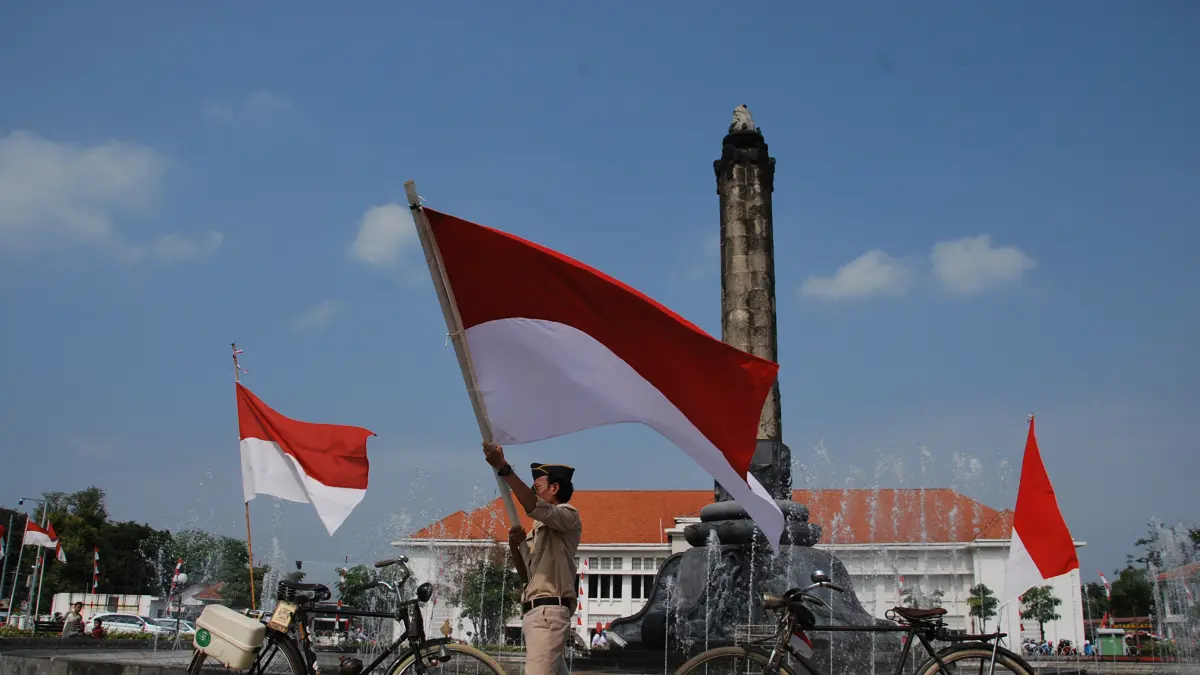 Nuansa perjuangan mewarnai HUT ke-81 Kemerdekaan RI di Tugu Muda,Kota Semarang,Jawa Tengah,Senin(17/8/2026)