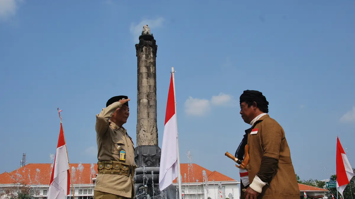 Semangat nasionalisme melalui upacara HUT ke-81 Kemerdekaan RI,di Tugumuda Kota Semarang,Jawa Tengah,Senin(17/8/2026)