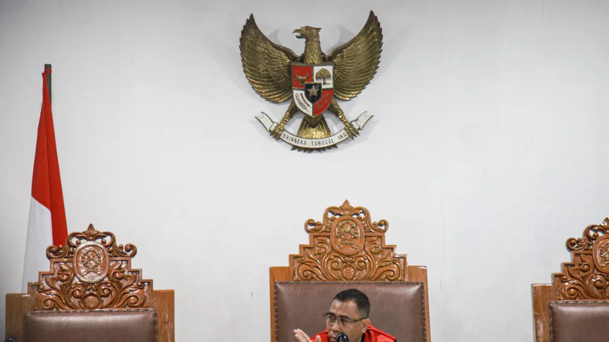 Hakim tunggal Richard Edwin Basoeki saat memimpin sidang praperadilan terkait upaya paksa penyitaan dalam penyidikan kasus dugaan TPPU dari tersangka mantan Jampidsus Febrie Adriansyah di Pengadilan Negeri Jakarta Selatan, Jakarta, Selasa (18/8/2026). (Ha