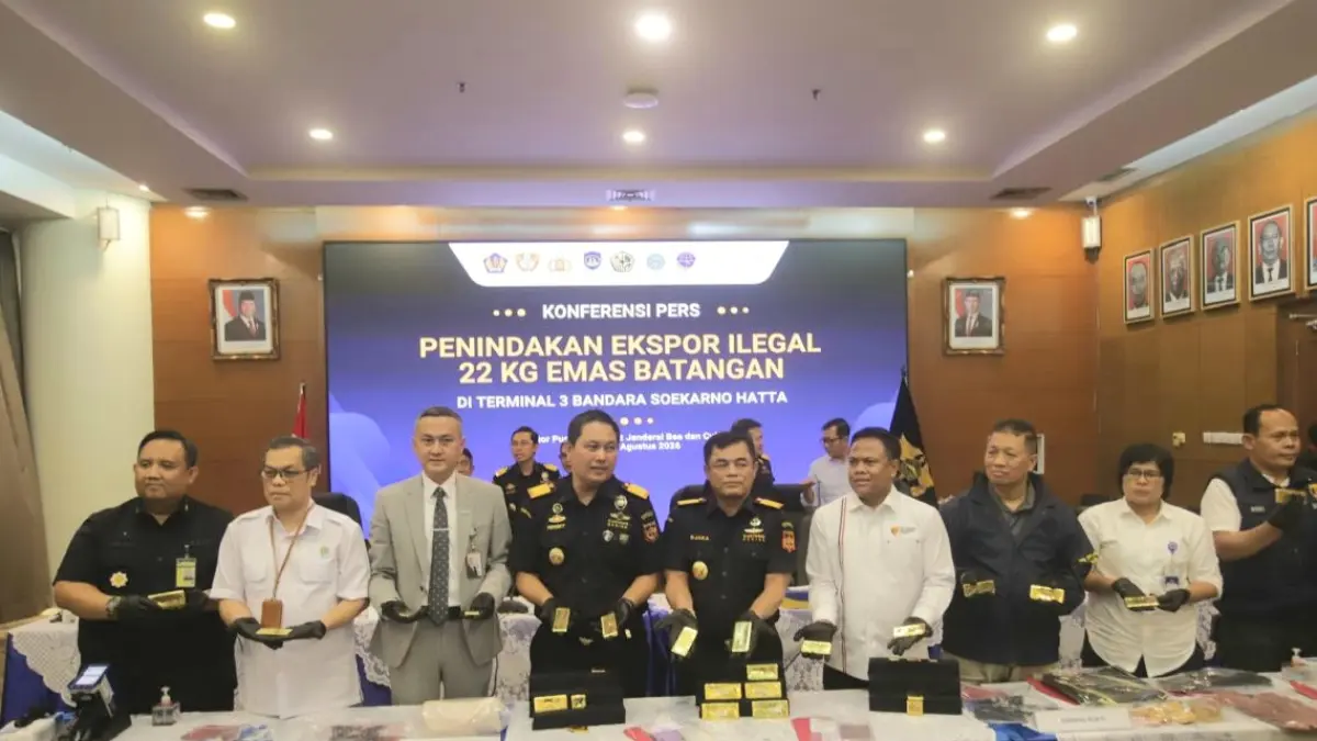 Penindakan Ekspor Ilegal 22 Kg Emas Batangan - Image