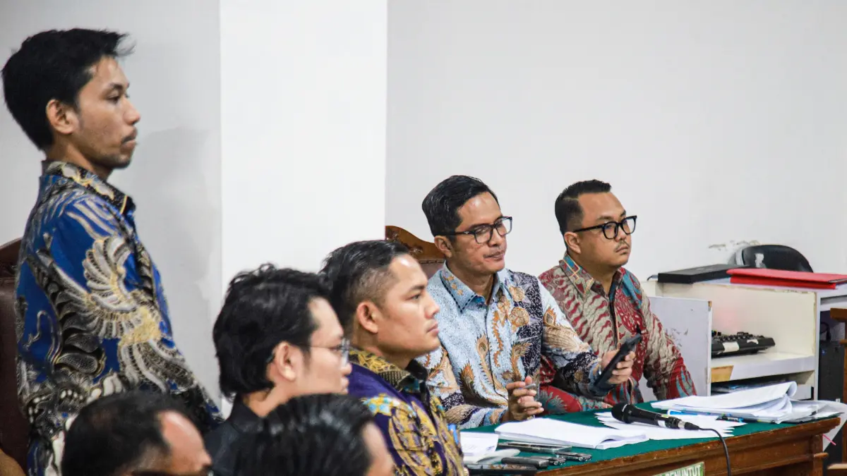 Kuasa hukum dari tersangka kasus dugaan TPPU Febrie Adriansyah, Febri Diansyah mengikuti sidang praperadilan di Pengadilan Negeri Jakarta Selatan, Jakarta, Selasa (18/8/2026). (Hanung Hambara/ Jawa Pos)