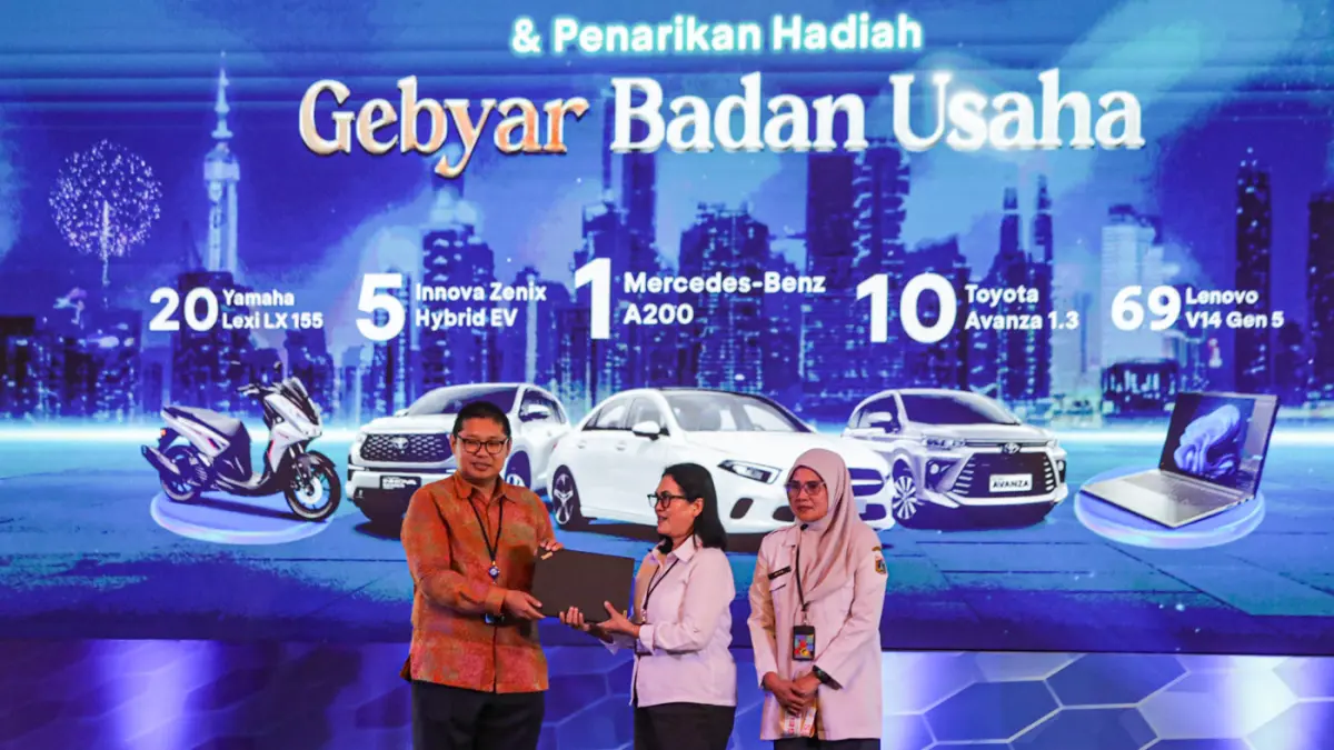 Prosesi penarikan hadiah Gebyar Badan Usaha di Jakarta, Rabu (19/8/2026). (Salman Toyibi/Jawa Pos)