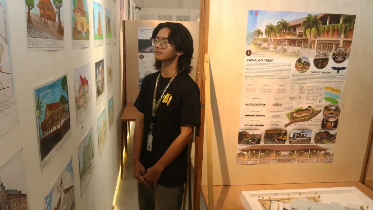 Peserta pameran dengan karya desain tak sekadar estetika,ada tanggung jawab menghadirkan manfaat,Rumah Po Han,Kota Lama Semarang,Jawa Tengah,Jumat(21/8/2026)