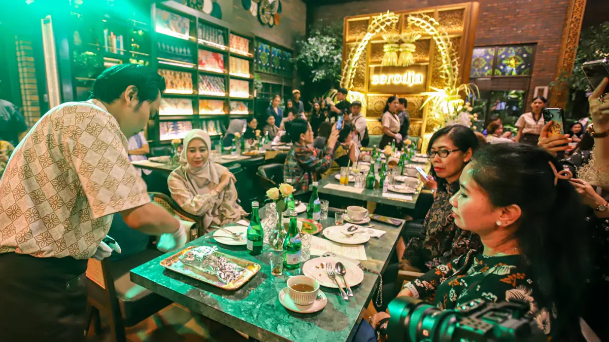 Suasana grand opening SERODJA Taste of Indonesia di kawasan Menteng, Jakarta Pusat, Minggu (23/8/2026). (Salman Toyibi/Jawa Pos)