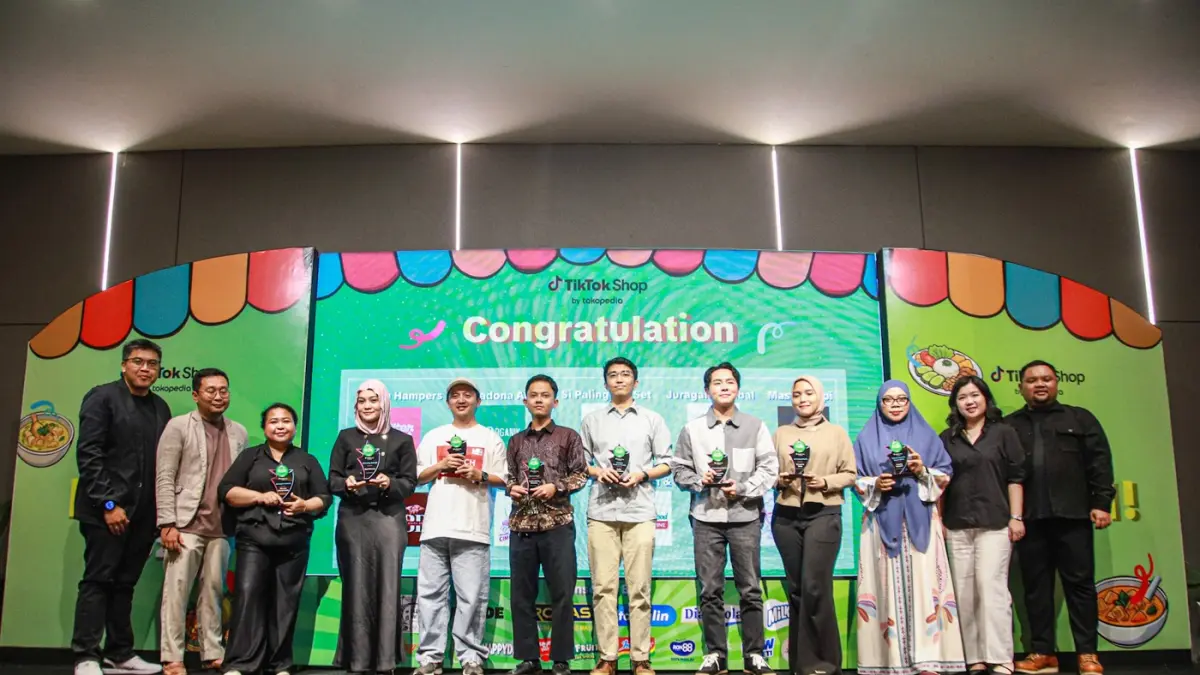 Dari kiri Mercon Merah Putih ( Tokopedia & TikTok Shop ) untuk produk bercita rasa pedas, Nyai Mercon ( Tokopedia & TikTok Shop ) untuk makanan praktis, Cimol Bojot Aa( Tokopedia & TikTok Shop ) untuk kategori camilan, Sakha Coffee Roastery ( Tokopedia &
