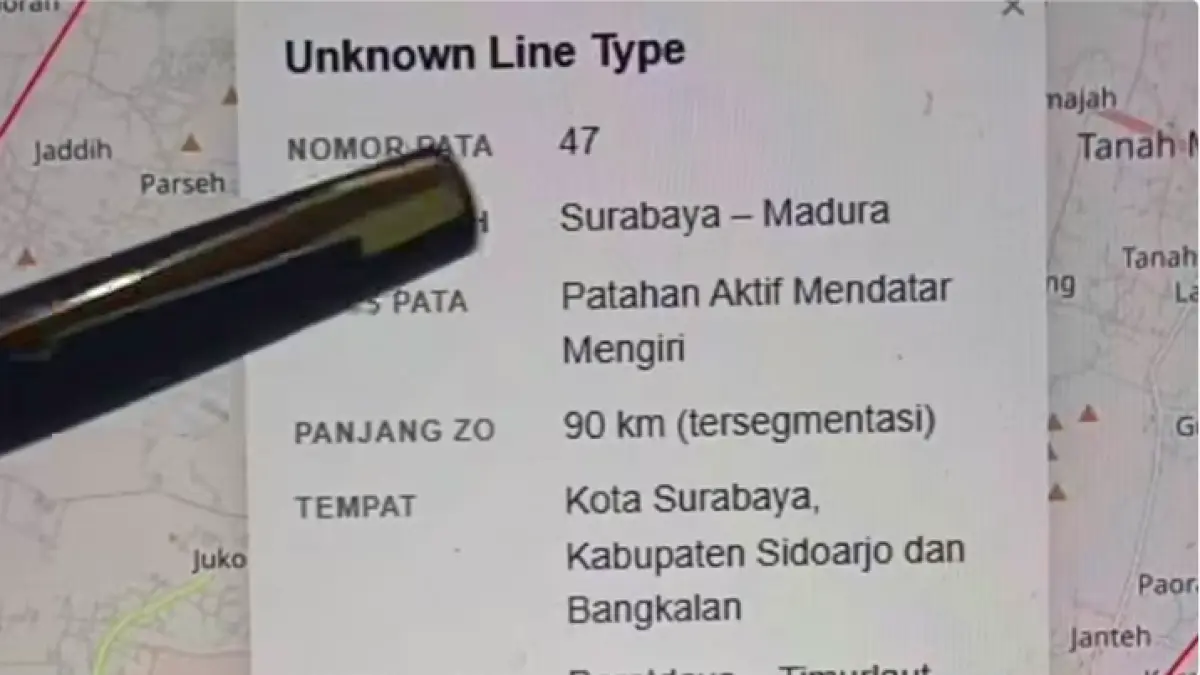 Viral Surabaya Disebut Punya Sesar Aktif Baru, Pakar ITS : Tak Ada Data Resmi - Image
