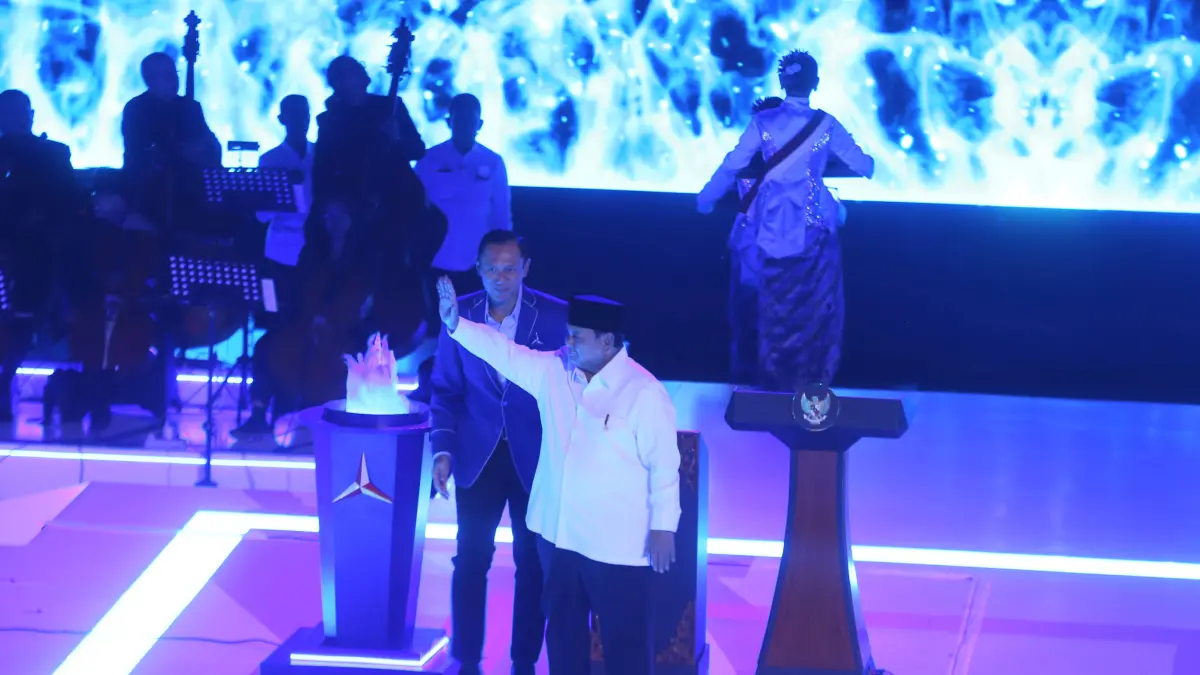 Prabowo Hadiri Peringatan HUT Ke-25 Partai Demokrat - Image