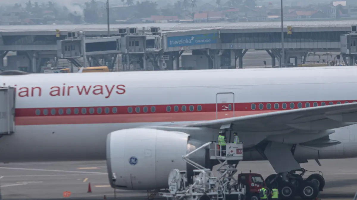 Sejumlah pesawat mulai diperbolehkan terbang setelah penutupan di Bandara Soekarno-Hatta, Tangerang, Selasa (08/09/2026). (Hanung Hambara/ Jawa Pos)