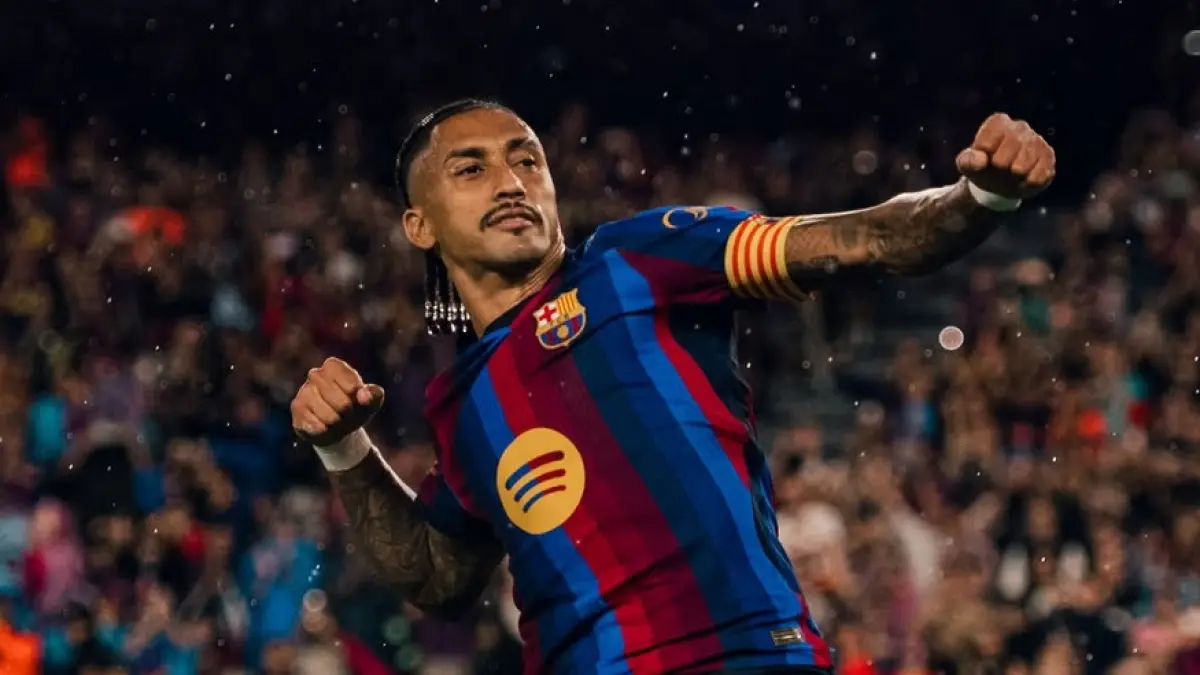 Raphinha cetak hattrick saat Barcelona menang lawan Racing Santander. (Dok. Barcelona) - Image