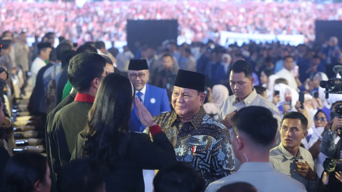 Presiden Prabowo Subianto menghadiri perayaan HUT ke-28 PAN di JICC, Jakarta, Jumat (18/9/2026). (Dery Ridwansah/ JawaPos.com)