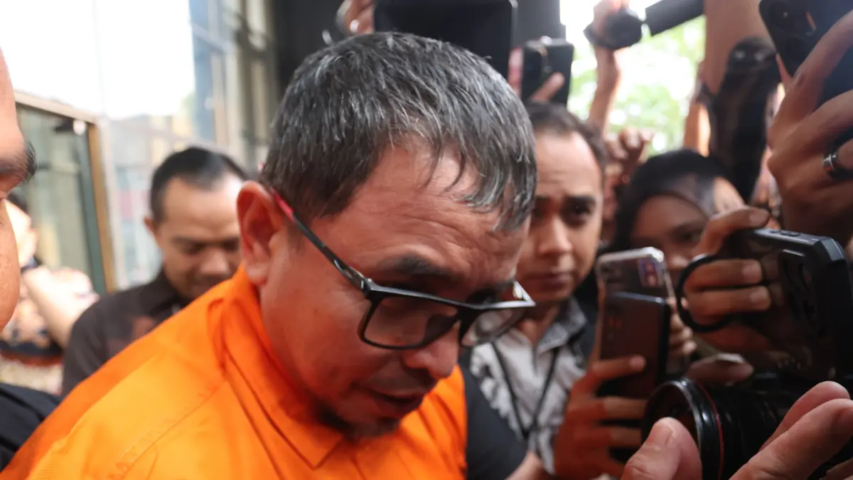 Bupati Bolaang Mongondow Utara, Sirajudin Lasena resmi di tahan usai terjaring OTT KPK, Jakarta, Selasa (22/9/2026). (Dery Ridwansah/ JawaPos.com)