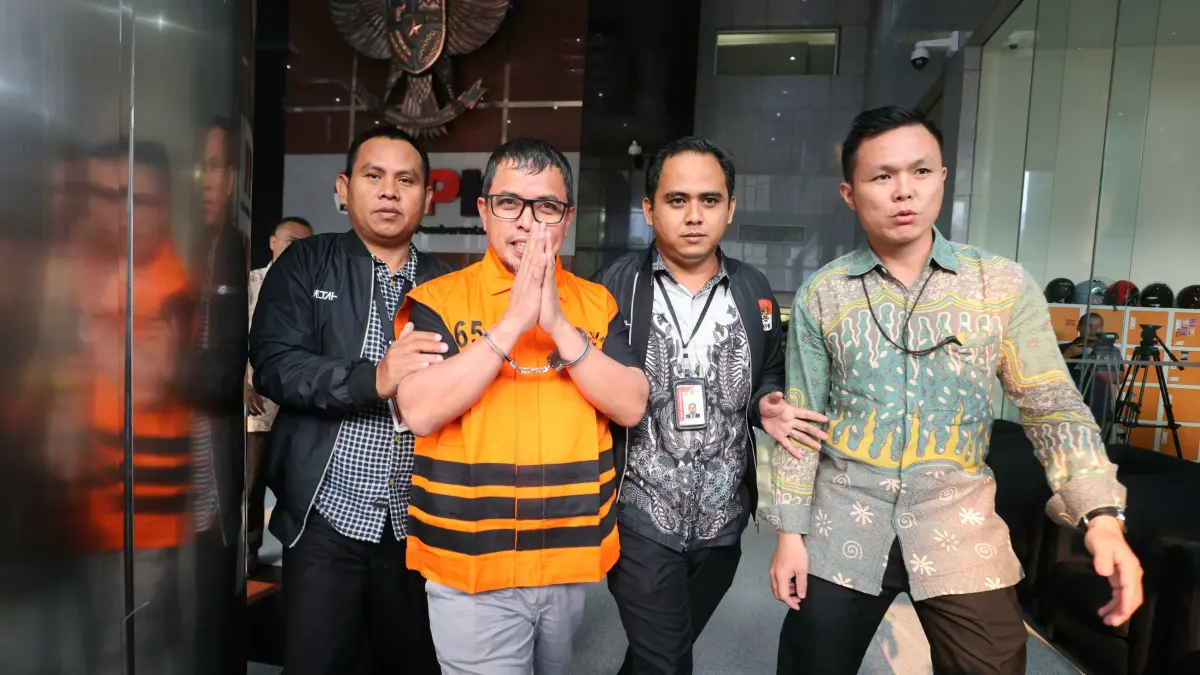 Bupati Bolaang Mongondow Utara, Sirajudin Lasena resmi di tahan usai terjaring OTT KPK, Jakarta, Selasa (22/9/2026). (Dery Ridwansah/ JawaPos.com)