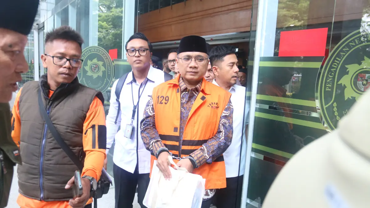 Terdakwa kasus dugaan korupsi pembagian kuota dan penyelenggaraan haji di Kementerian Agama (Kemenag) tahun 2023-2024, Yaqut Cholil Qoumas menjalani sidang lanjutan di Pengadilan Tipikor, Jakarta, Kamis (1/10/2026). (Dery Ridwansah/ JawaPos.com)