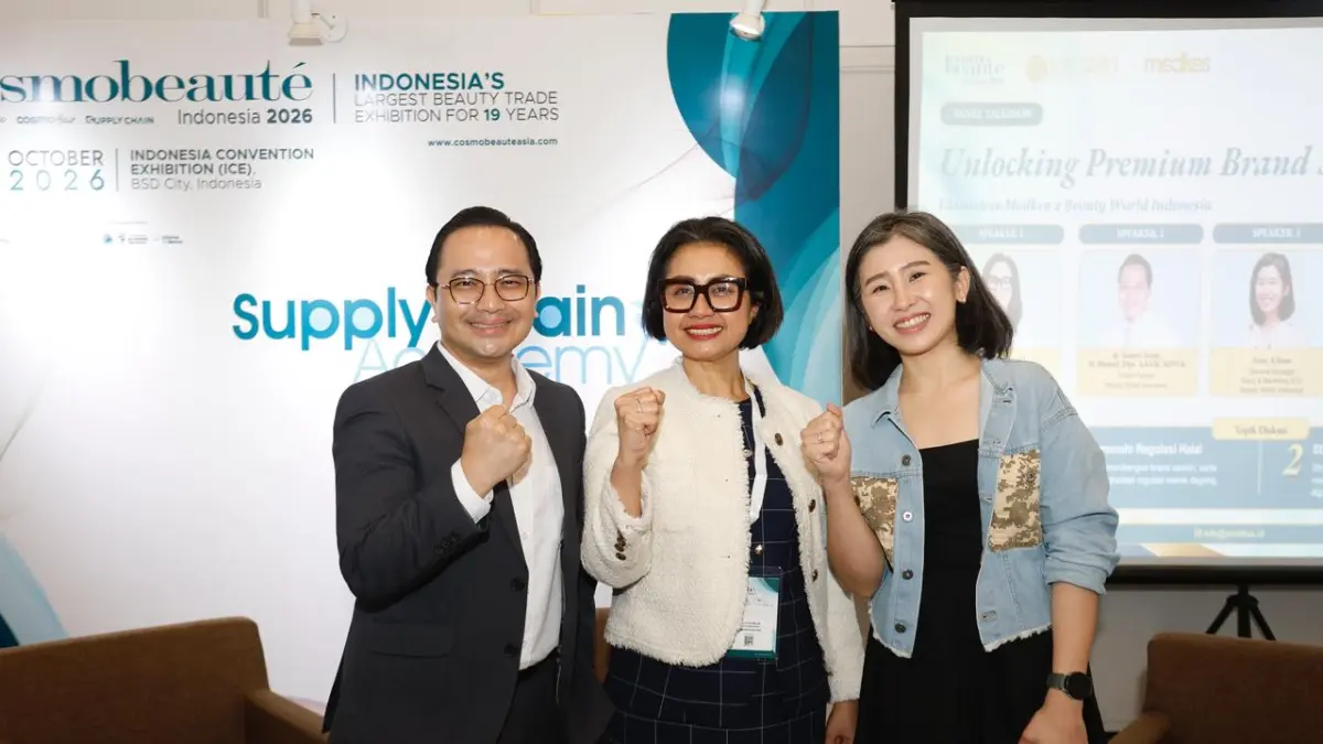 panel talk show “Unlocking Premium Brand Success” di Cosmobeauté Indonesia 2026, ICE BSD, Tangerang, Kamis (01/10/2026).
