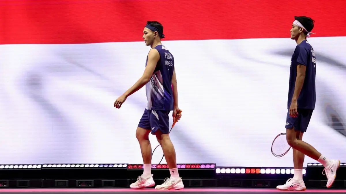 Ganda putra Indonesia Fajar/Fikri, melaju ke final Denmark Open 2026 usai mengalahkan pasangan Tiongkok Liang Wei Keng/Wang Chang. (Dok. PBSI) - Image