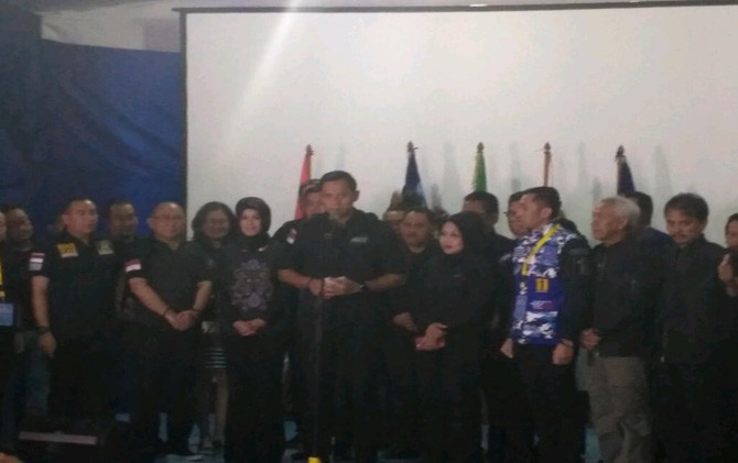 AHY saat konfrensi pers di Posko pemenangan - Image
