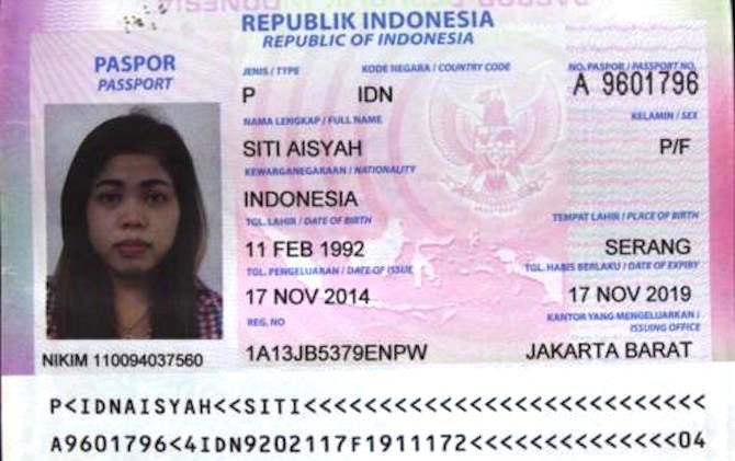 Paspor Siti Aisyah, tersangka pembunuh kakak tiri Kim Jong Un - Image