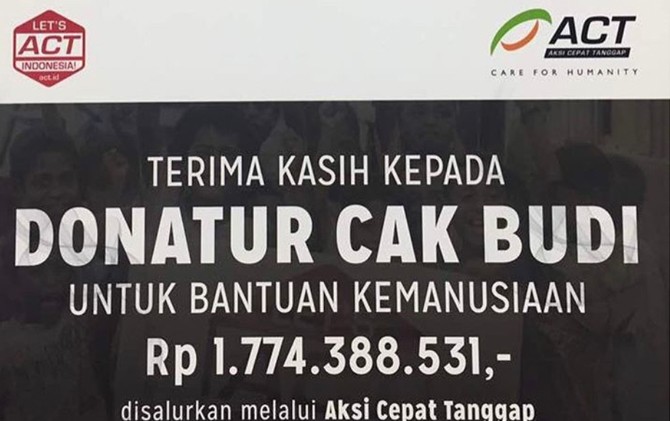 Bukti penyerahan donasi melalui ACT - Image