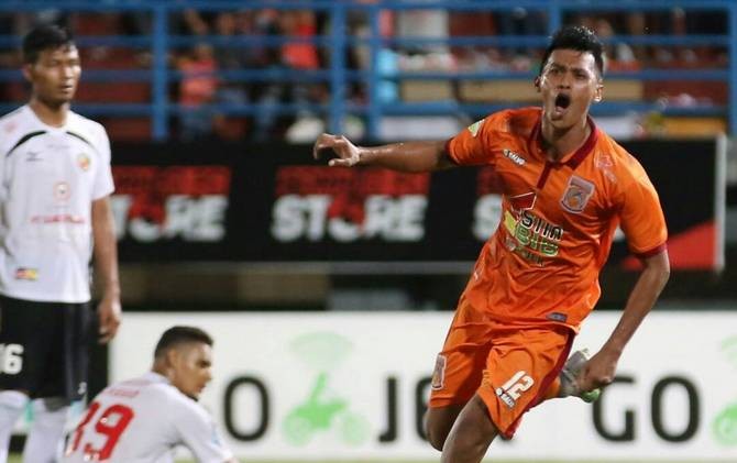 Lerby Eliandry mencetak gol semata wayang kemenangan Borneo FC atas Semen Padang. - Image