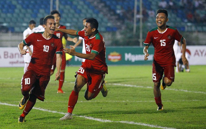 Timnas U-19 Indonesia sukses kandaskan Myanmar di laga perdana Piala AFF U-18 2017. - Image