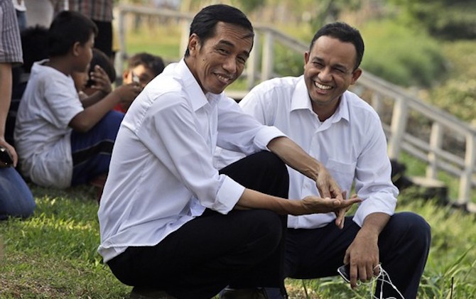 Jokowi bersama Anies Baswedan tiga tahun lalu. - Image