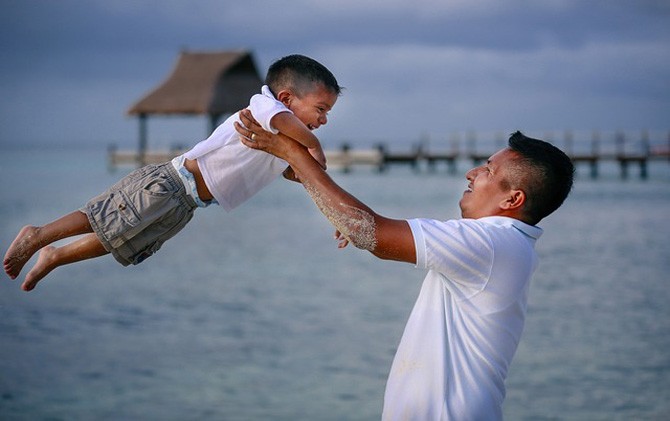 Ilustrasi ayah dan anak - Image