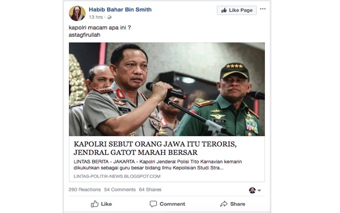 PROVOKATIF: Kabar yang disebar blog ini sangat provokatif dan tidak sesuai dengan isi pidato aslinya. - Image
