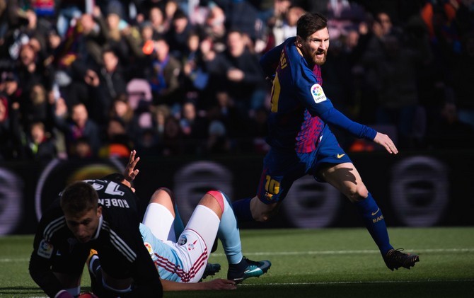 Lionel Messi gagal membawa Barcelona menang atas Celta Vigo pada laga di Estadio Camp Nou, Sabtu (2/12/2017). - Image