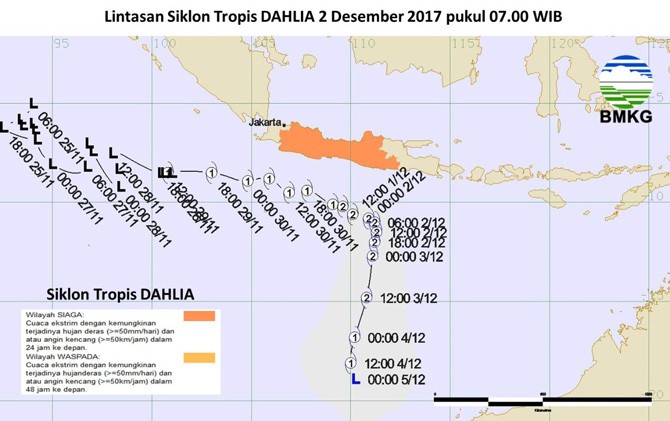 Diagram lintasan Soklon Tropis Dahlia - Image