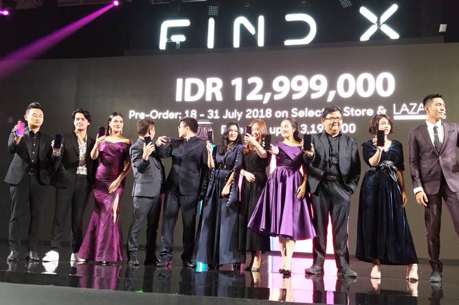 Suasana peluncuran Oppo Find X di Jakarta. Smartphone Oppo Find X dibanderol seharga Rp 12,999 juta. - Image