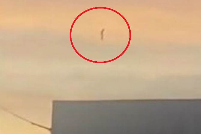 Sosok misterius yang melayang di atas langit Meksiko yang diduga Alien - Image