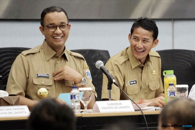 Anies Baswedan dan Sandiaga Uno saat masih menjabat sebagai gubernur dan wakil gubernur DKI Jakarta - Image