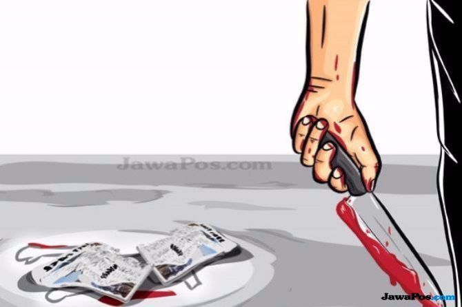 Ilustrasi penggunaan senjata tajam dalam perkelahian - Image