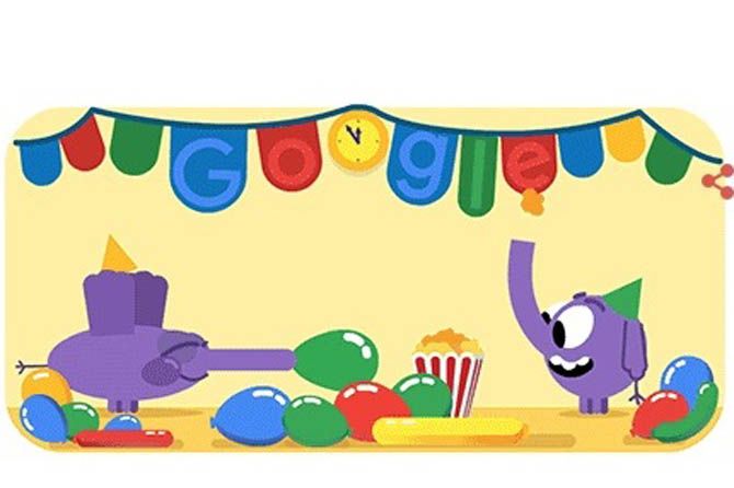 Google Doodle sambut tahun baru 2019. - Image