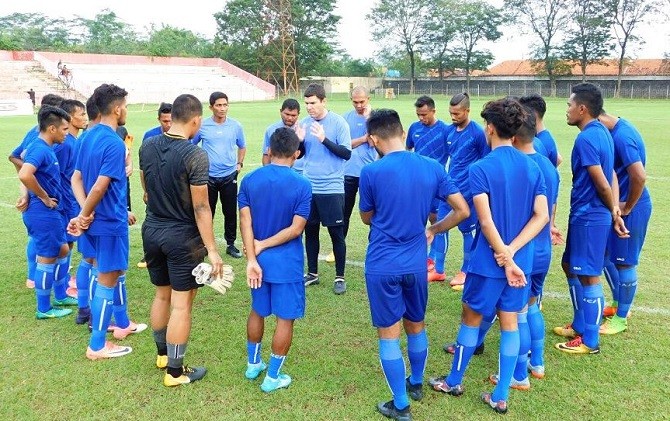 Skuad Aceh United menyiapkan diri untuk menjamu PSIR Rembang. - Image