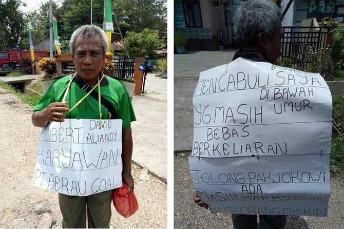 Orang tua korban yang menuntut keadilan Presiden Joko Widodo. - Image