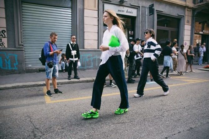 Gaya Street Style di Milan Fashion Week. - Image