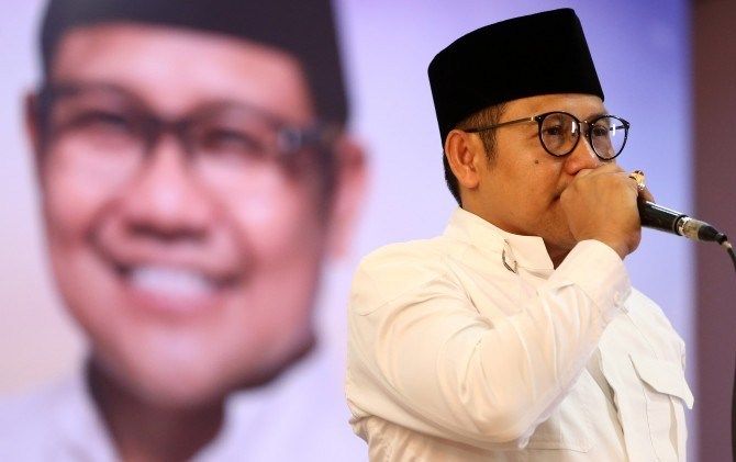 Ketua Umum Partai Kebangkitan Bangsa, Abdul Muhaimin Iskandar. Gerindra mengkritik pernyataan Cak Imin yang meminta 10 jatah menteri kepada Jokowi. (Hendra Eka/jawa Pos - Image