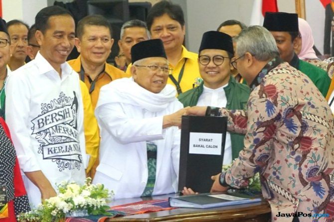 Capres-cawapres kubu petahana, Joko Widodo dan KH Ma - Image