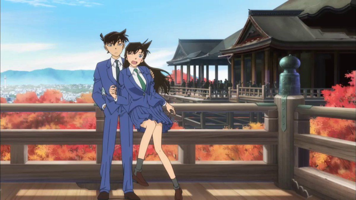 Adegan Shinichi Kudo dan Ran Mouri di Kiyomizu Dera, episode 928 - Image
