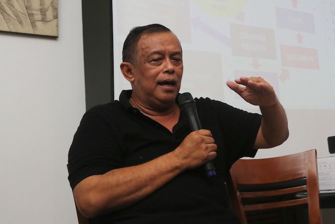 Djoko Santoso, Ketua Badan Pemenangan Nasional (BPN) Prabowo-Sandi memastikan pasangan yang diusungnya di pilpres akan melindungi semua golongan jika terpilih menjadi presiden. - Image