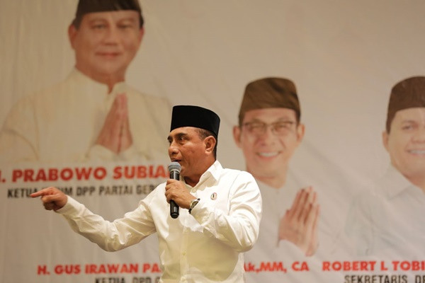 Cagub Sumut Edy Rahmayadi saat Konsolidasi Akhir Pemenangan Eramas dan buka puasa bersama di Hotel Polonia Medan Sabtu (2/6). - Image