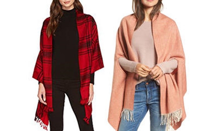 Ralph Lauren Plaid Scarf dan Madewel Cape Scarf. - Image