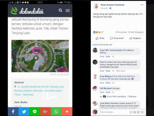 HEBOH SIMBOL MATA SATU: Taman Tanjung Laut dihebohkan dengan adanya simbol mata satu jika dilihat dari pantauan kamera atas atau drone - Image