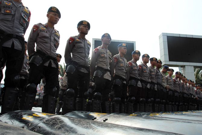 Ilustasi. Polisi siap mengamankan jalur pawai obor Asian Games di Riau - Image