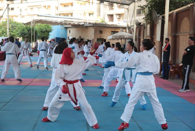 Salah satu kegiatan Timnas Karate Indonesia selama kunjungannya di Mesir adalah menjalani latihan jelang Asian Games 2018 - Image