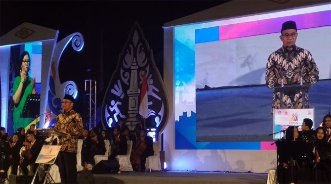 OLIMPIADE OLAHRAGA: Menteri Pendidikan dan Kebudayaan (Mendikbud) Muhadjir Effendy saat membuka ajang O2SN di UMY, Senin (17/9). - Image