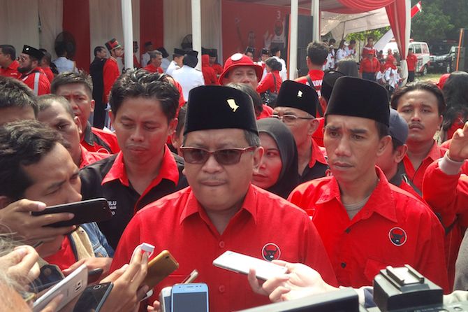 Sekretaris Jenderal (Sekjen) PDIP Hasto Kristiyanto mengatakan, ketua umumnya Megawati Soekarnoputri menitipkan pesan penting untuk kader-kadernya. Pesan itu disampaikan dalam sambutannya di upacara bendera. - Image