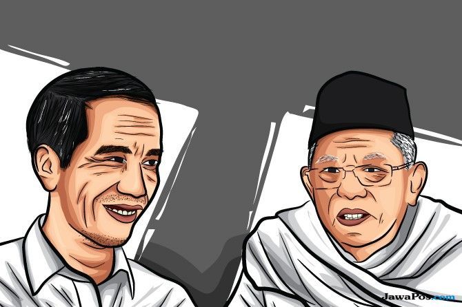 Ilustrasi Pilres 2019, Jokowi dan Kiai Ma - Image